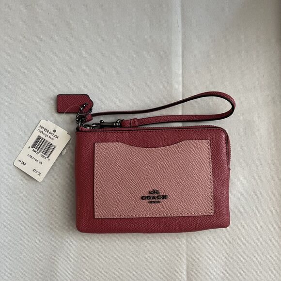 COACH Wristlet Women’s‎ small F57928 Color Block Rouge/Multi NWT - Picture 1 of 12